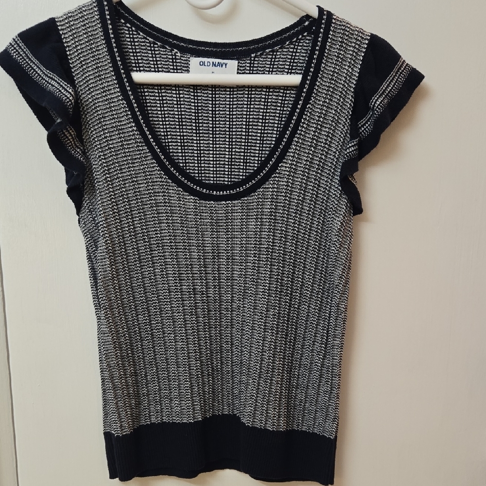OLD NAVY flutter Sleeve top Navy Blue